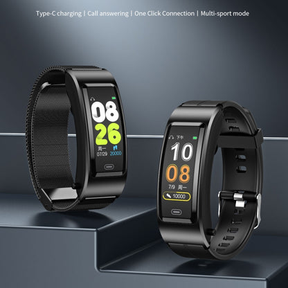 B7 Bluetooth Earphone Smart Bracelet, Support Sleep Monitoring / Blood Oxygen Monitoring / Heart Rate Monitoring(Black + Black Leather Belt) by buy2fix