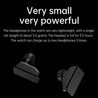 R6 1.32 inch Round Screen 2 in 1 Bluetooth Earphone Smart Watch, Support Bluetooth Call / Health Monitoring(Black Leather Strap) by buy2fix