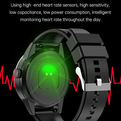 R6 1.32 inch Round Screen 2 in 1 Bluetooth Earphone Smart Watch, Support Bluetooth Call / Health Monitoring(Black Leather Strap) by buy2fix