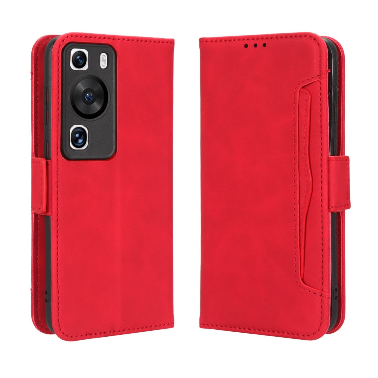For Huawei P60 / P60 Pro Skin Feel Calf Texture Card Slots Leather Phone Case(Red) - Huawei Cases by buy2fix | Online Shopping UK | buy2fix