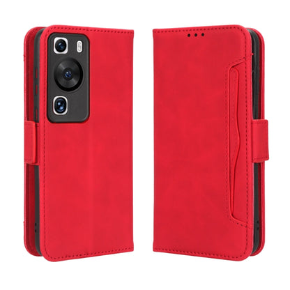 For Huawei P60 / P60 Pro Skin Feel Calf Texture Card Slots Leather Phone Case(Red) - Huawei Cases by buy2fix | Online Shopping UK | buy2fix