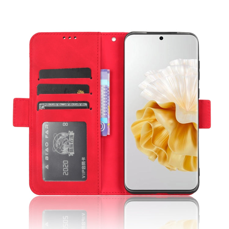 For Huawei P60 / P60 Pro Skin Feel Calf Texture Card Slots Leather Phone Case(Red) - Huawei Cases by buy2fix | Online Shopping UK | buy2fix
