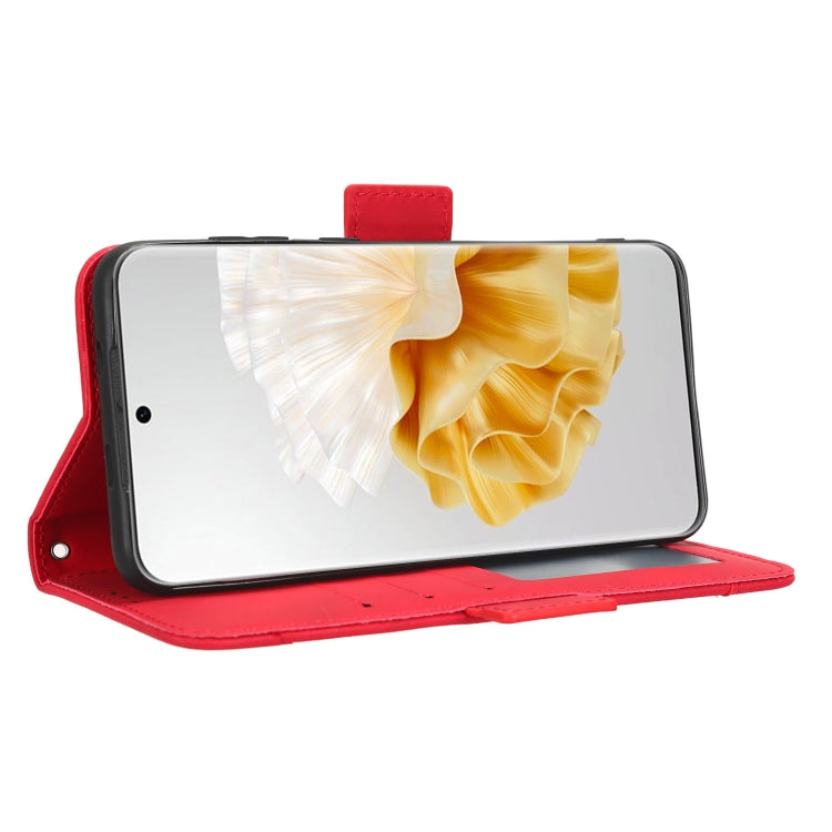 For Huawei P60 / P60 Pro Skin Feel Calf Texture Card Slots Leather Phone Case(Red) - Huawei Cases by buy2fix | Online Shopping UK | buy2fix