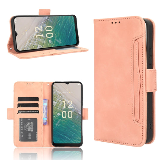 For Nokia C32 4G Skin Feel Calf Texture Card Slots Leather Phone Case(Pink) by buy2fix
