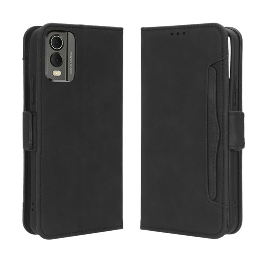 For Nokia C32 4G Skin Feel Calf Texture Card Slots Leather Phone Case(Black) by buy2fix