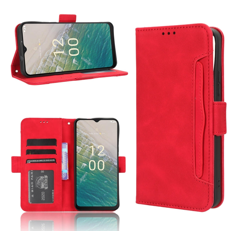 For Nokia C32 4G Skin Feel Calf Texture Card Slots Leather Phone Case(Red) by buy2fix
