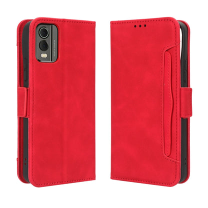For Nokia C32 4G Skin Feel Calf Texture Card Slots Leather Phone Case(Red) by buy2fix