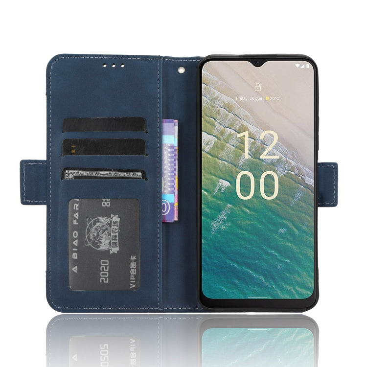 For Nokia C32 4G Skin Feel Calf Texture Card Slots Leather Phone Case(Blue) by buy2fix