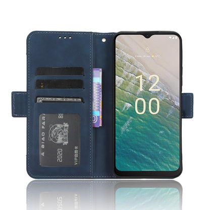For Nokia C32 4G Skin Feel Calf Texture Card Slots Leather Phone Case(Blue) by buy2fix