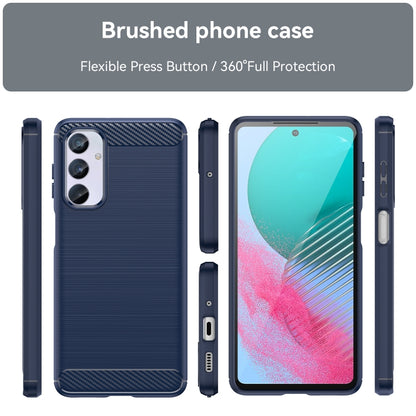 For Samsung Galaxy M54 5G Carbon Fiber Brushed Texture TPU Phone Case(Blue) by buy2fix