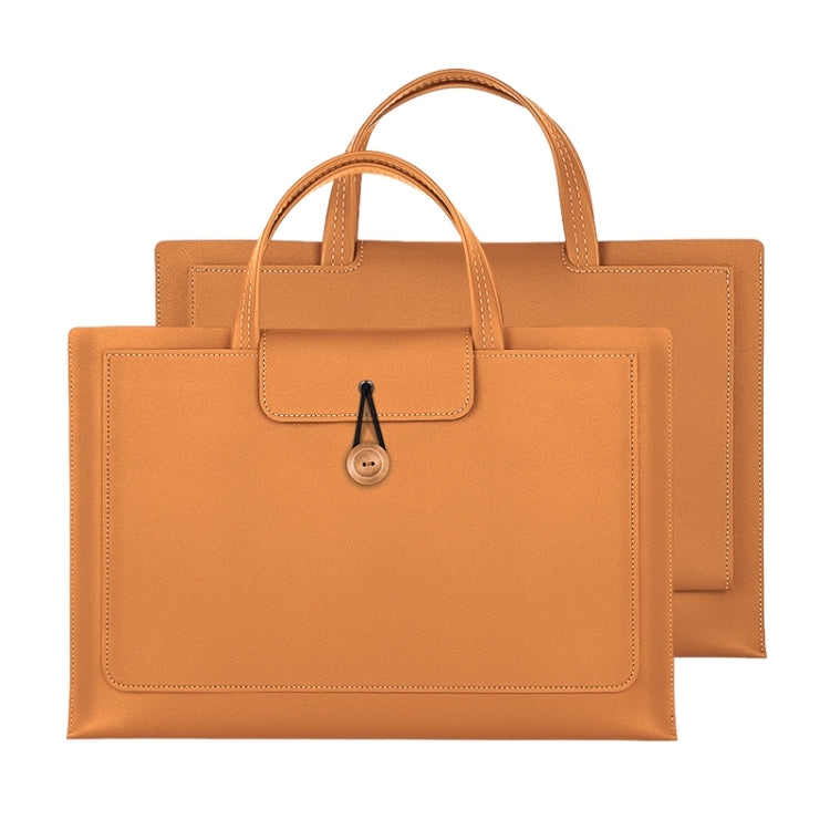 13-14 inch Universal Elastic Thread Button Portable Laptop Inner Bag(Brown) by buy2fix