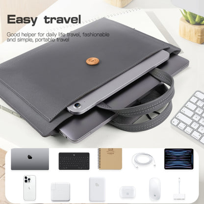 13-14 inch Universal Elastic Thread Button Portable Laptop Inner Bag(Dark Grey) by buy2fix