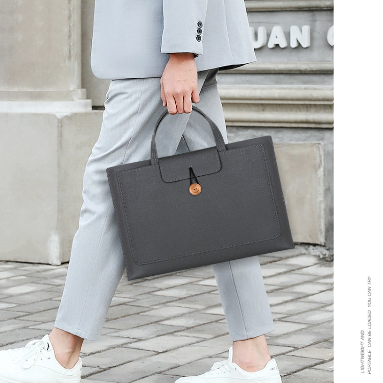 15-16 inch Universal Elastic Thread Button Portable Laptop Inner Bag(Brown) by buy2fix