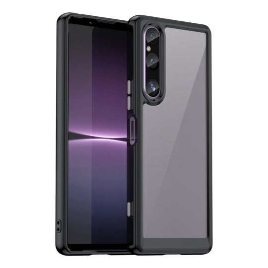 For Sony Xperia 1 V Colorful Series Acrylic + TPU Phone Case(Black)