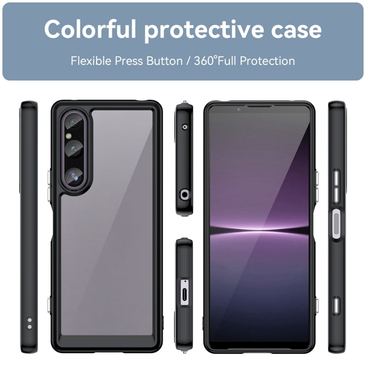 For Sony Xperia 1 V Colorful Series Acrylic + TPU Phone Case(Black) by buy2fix