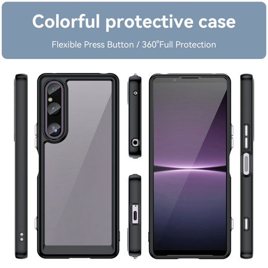 For Sony Xperia 1 V Colorful Series Acrylic + TPU Phone Case(Black) by buy2fix