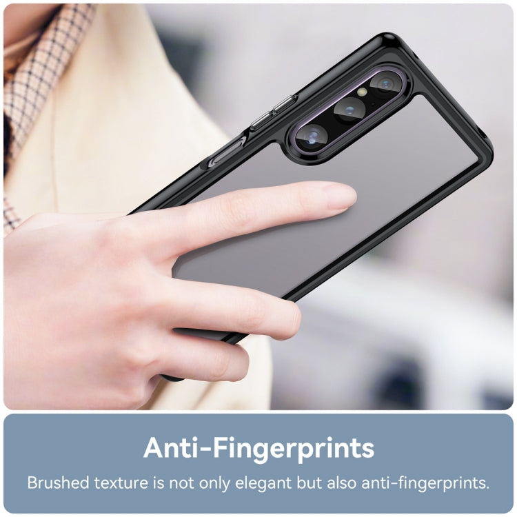 For Sony Xperia 1 V Colorful Series Acrylic + TPU Phone Case(Black) by buy2fix