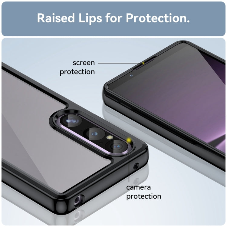 For Sony Xperia 1 V Colorful Series Acrylic + TPU Phone Case(Black) by buy2fix