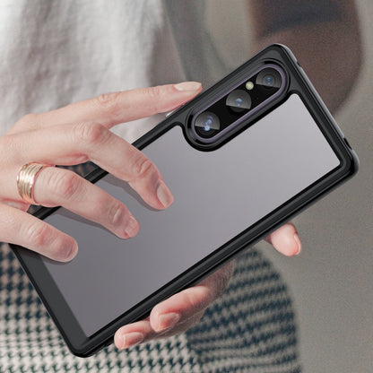 For Sony Xperia 1 V Colorful Series Acrylic + TPU Phone Case(Black) by buy2fix