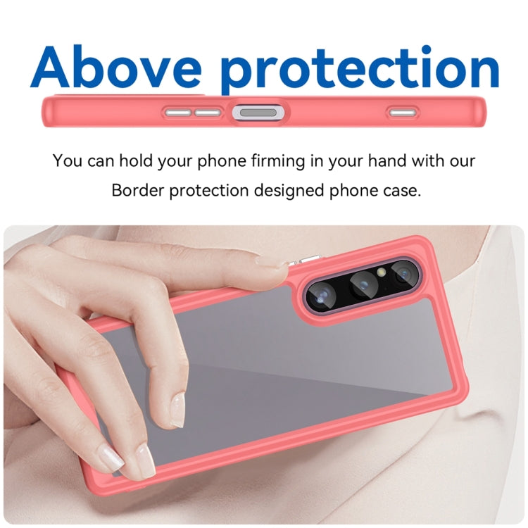 For Sony Xperia 1 V Colorful Series Acrylic + TPU Phone Case(Red) by buy2fix