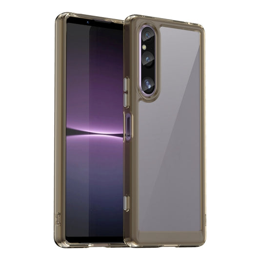 For Sony Xperia 1 V Colorful Series Acrylic + TPU Phone Case(Transparent Grey) by buy2fix