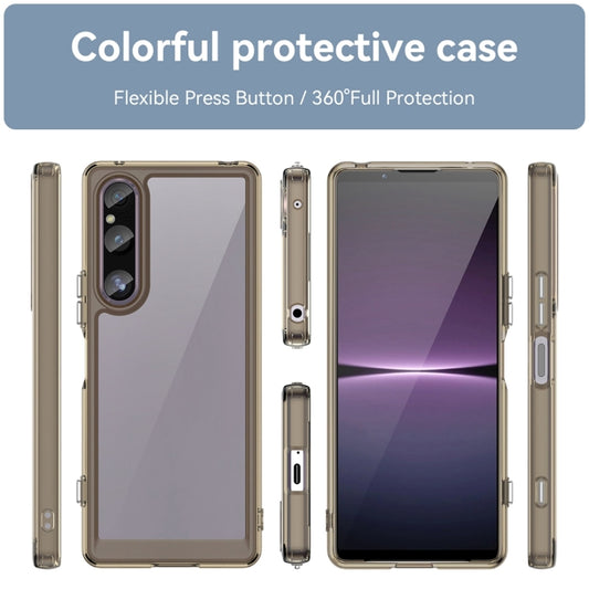 For Sony Xperia 1 V Colorful Series Acrylic + TPU Phone Case(Transparent Grey) by buy2fix