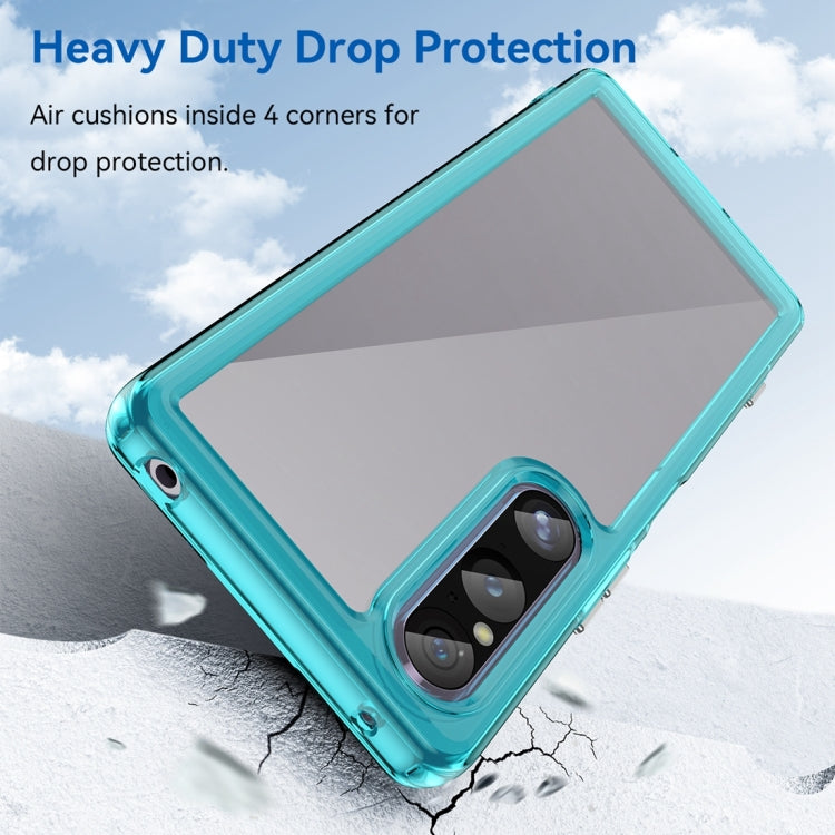 For Sony Xperia 1 V Colorful Series Acrylic + TPU Phone Case(Transparent Blue) by buy2fix