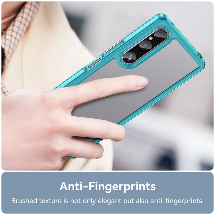 For Sony Xperia 1 V Colorful Series Acrylic + TPU Phone Case(Transparent Blue) by buy2fix