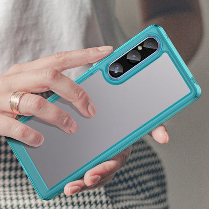 For Sony Xperia 1 V Colorful Series Acrylic + TPU Phone Case(Transparent Blue) by buy2fix