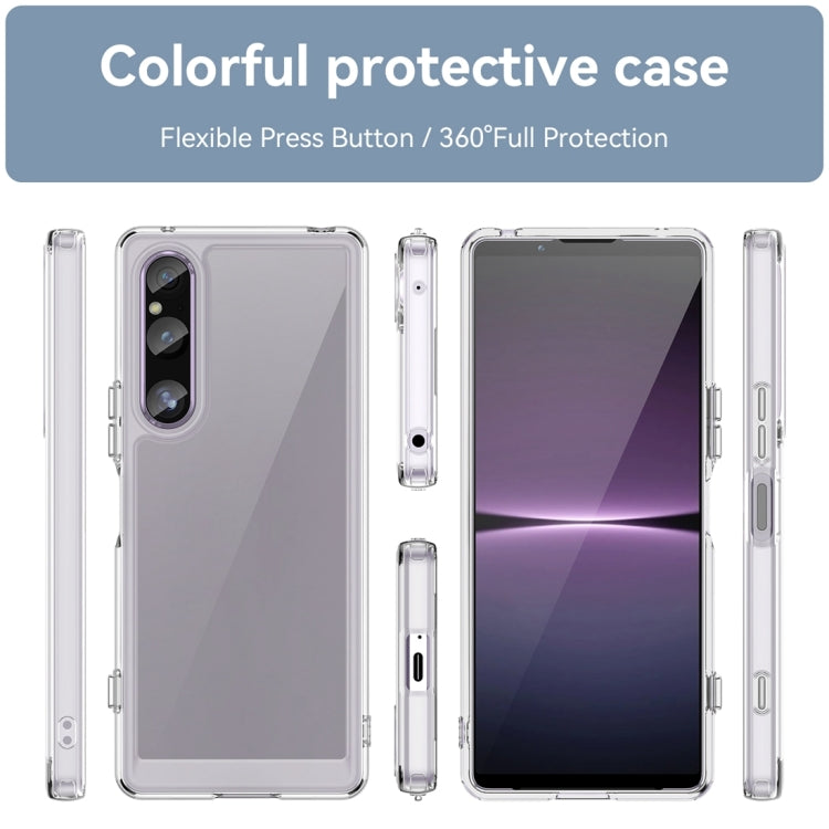 For Sony Xperia 1 V Colorful Series Acrylic + TPU Phone Case(Transparent) by buy2fix