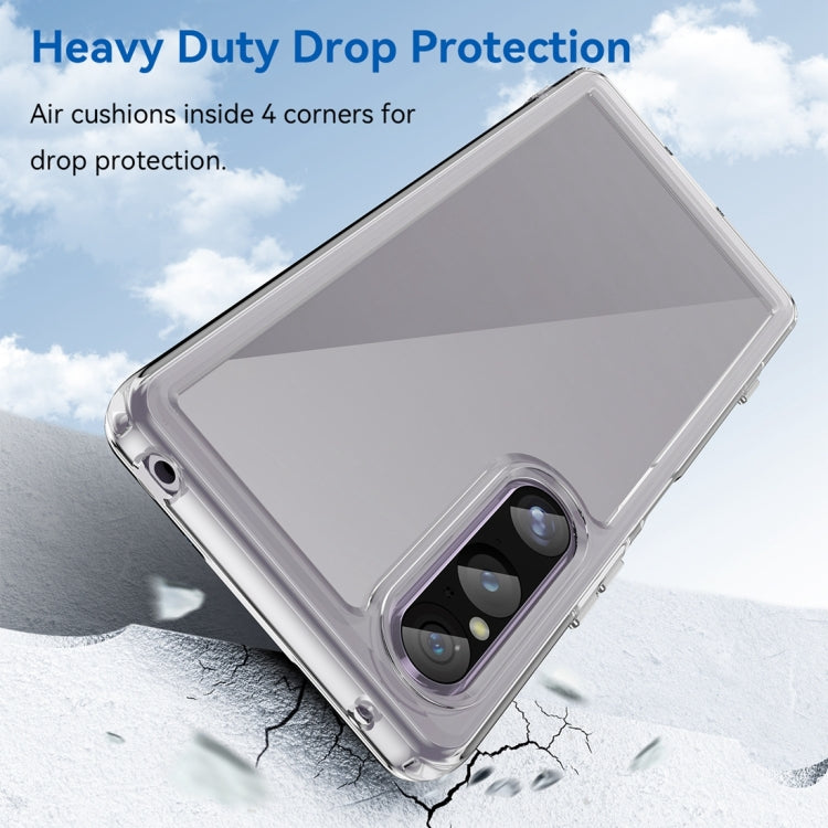 For Sony Xperia 1 V Colorful Series Acrylic + TPU Phone Case(Transparent) by buy2fix