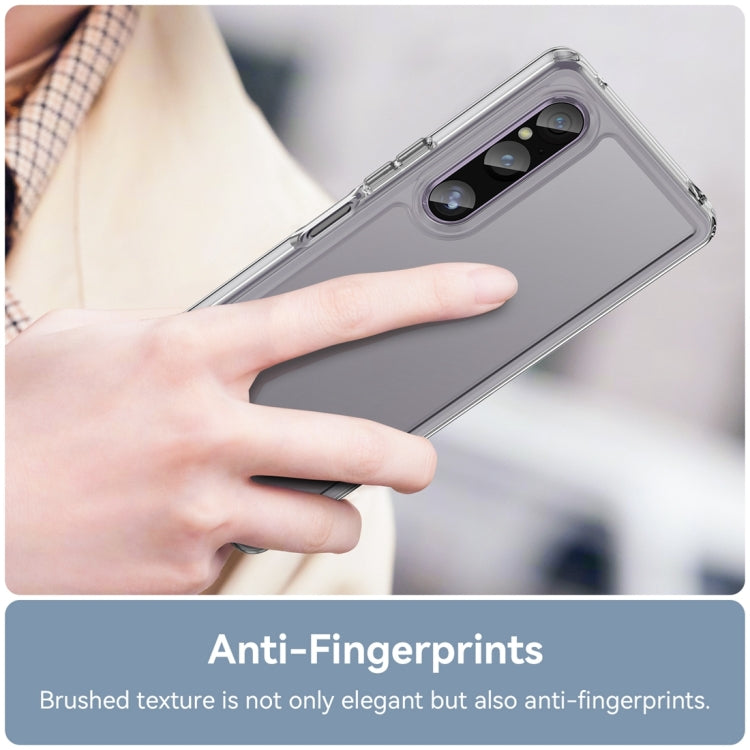 For Sony Xperia 1 V Colorful Series Acrylic + TPU Phone Case(Transparent) by buy2fix