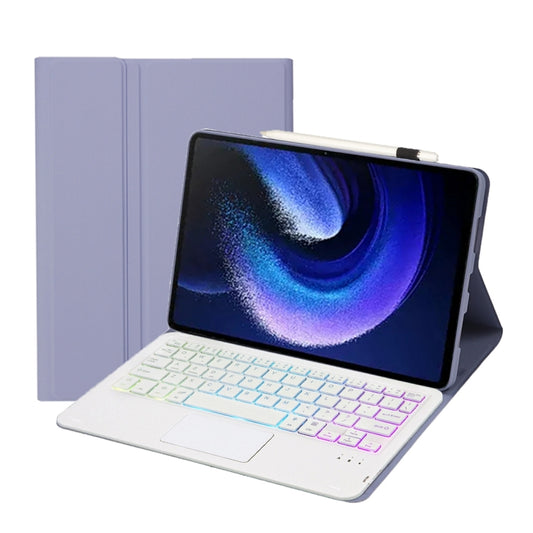For Xiaomi Pad 6 / Pad 6 Pro A0N7-AS Lambskin Texture Ultra-thin Backlight Bluetooth Keyboard Leather Case with Touchpad(Purple) - Xiaomi Keyboard by buy2fix | Online Shopping UK | buy2fix