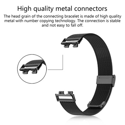 For Huawei Band 8 16mm Milan Stainless Steel Metal Mesh Watch Band(Rose Gold) by buy2fix