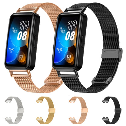 For Huawei Band 8 16mm Milan Stainless Steel Metal Mesh Watch Band(Rose Gold) by buy2fix
