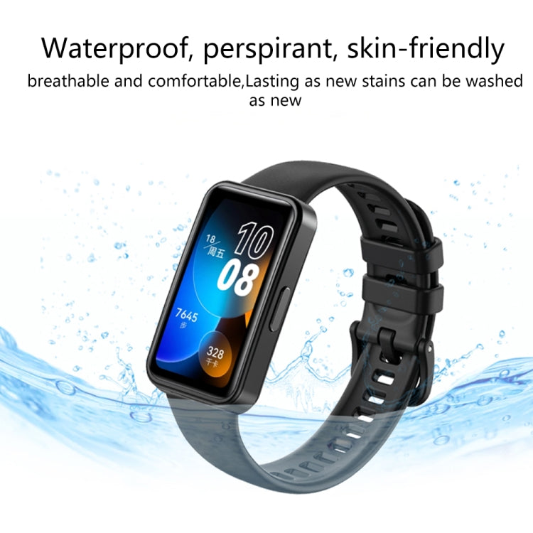 For Huawei Band 8 16mm Solid Color Silicone Replacement Watch Band(Black) - Watch Bands by buy2fix | Online Shopping UK | buy2fix