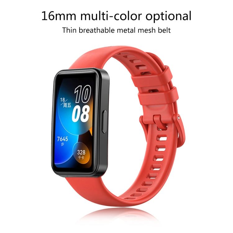 For Huawei Band 8 16mm Solid Color Silicone Replacement Watch Band(Black) - Watch Bands by buy2fix | Online Shopping UK | buy2fix