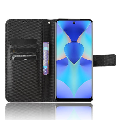 For Tecno Spark 10 Pro / K17 Diamond Texture Leather Phone Case(Black) by buy2fix