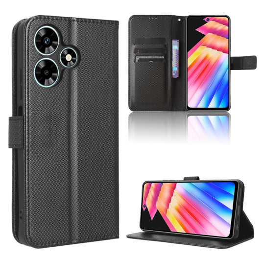 For Infinix Hot 30 4G X6831 Diamond Texture Leather Phone Case(Black) - Infinix Cases by buy2fix | Online Shopping UK | buy2fix