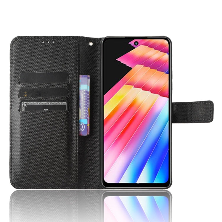 For Infinix Hot 30 4G X6831 Diamond Texture Leather Phone Case(Black) - Infinix Cases by buy2fix | Online Shopping UK | buy2fix
