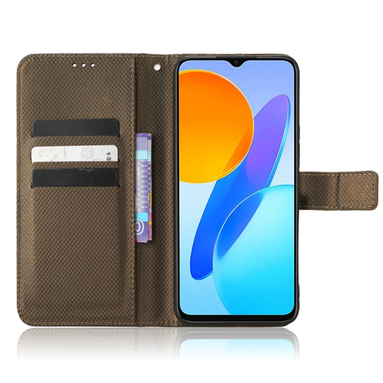 For Honor 70 Lite / X6 4G Diamond Texture Leather Phone Case(Brown) - Honor Cases by buy2fix | Online Shopping UK | buy2fix