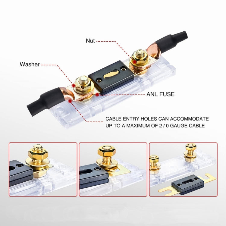 2 in 1 ANL Car Fuse Holder Electrical Protection Insulating Cover, Current:100A by buy2fix