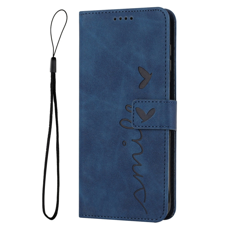 For Tecno Spark 10C Skin Feel Heart Pattern Leather Phone Case(Blue) by buy2fix