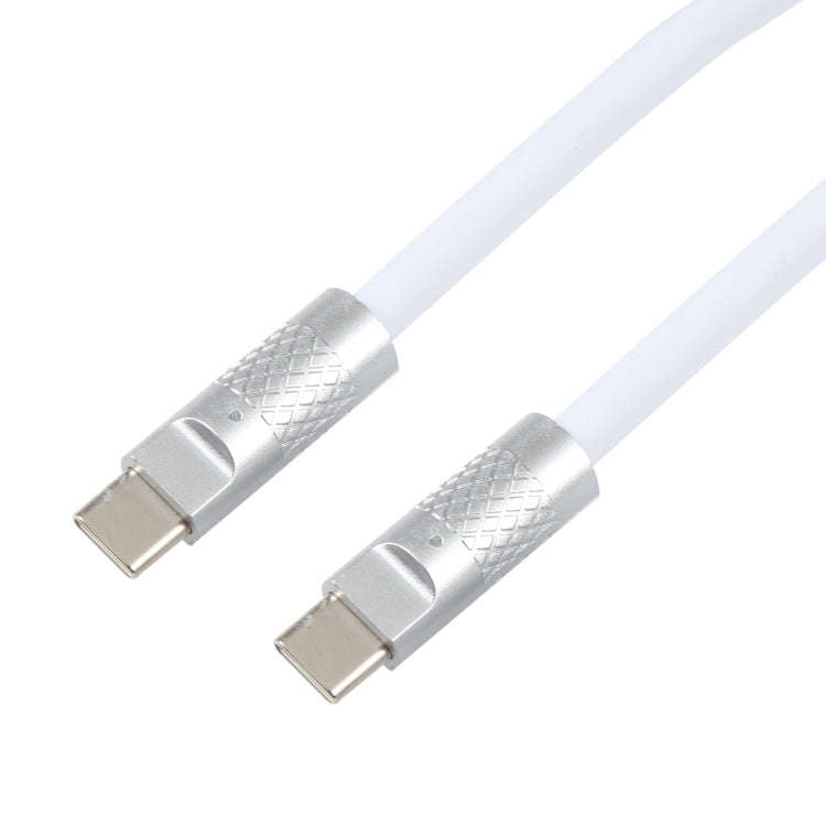 Mech Series 120W USB-C / Type-C to USB-C / Type-C Metal Plug Silicone Fast Charging Data Cable, Length: 1.2m(White) by buy2fix