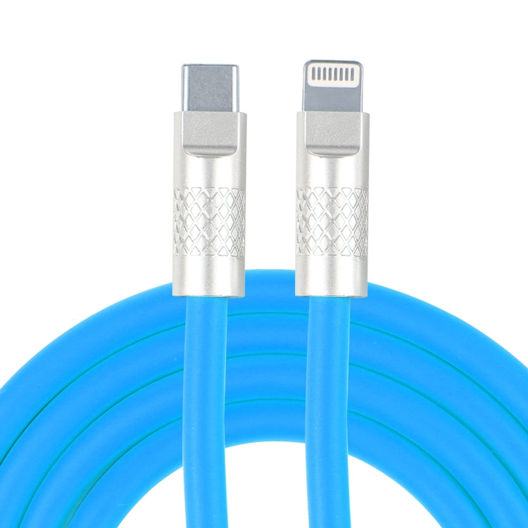 Mech Series 120W USB-C / Type-C to 8 Pin Metal Plug Silicone Fast Charging Data Cable, Length: 1.2m(Blue) by buy2fix