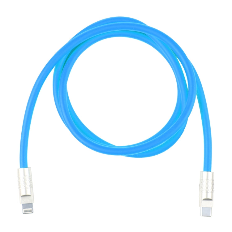 Mech Series 120W USB-C / Type-C to 8 Pin Metal Plug Silicone Fast Charging Data Cable, Length: 1.2m(Blue) by buy2fix
