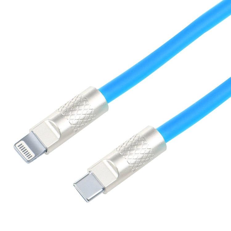 Mech Series 120W USB-C / Type-C to 8 Pin Metal Plug Silicone Fast Charging Data Cable, Length: 1.2m(Blue) by buy2fix