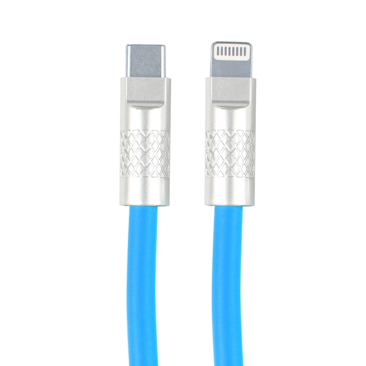 Mech Series 120W USB-C / Type-C to 8 Pin Metal Plug Silicone Fast Charging Data Cable, Length: 1.2m(Blue) by buy2fix