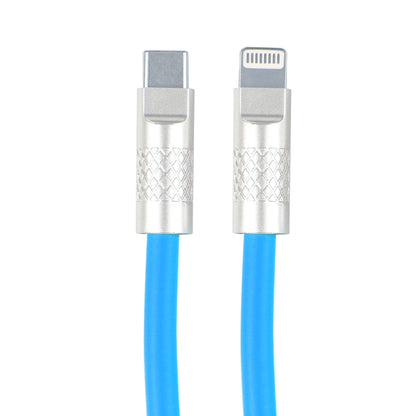 Mech Series 120W USB-C / Type-C to 8 Pin Metal Plug Silicone Fast Charging Data Cable, Length: 1.2m(Blue) by buy2fix