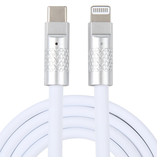 Mech Series 120W USB-C / Type-C to 8 Pin Metal Plug Silicone Fast Charging Data Cable, Length: 1.2m(White) by buy2fix
